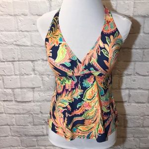 Lauren Ralph Lauren navy paisley tankini top 👙